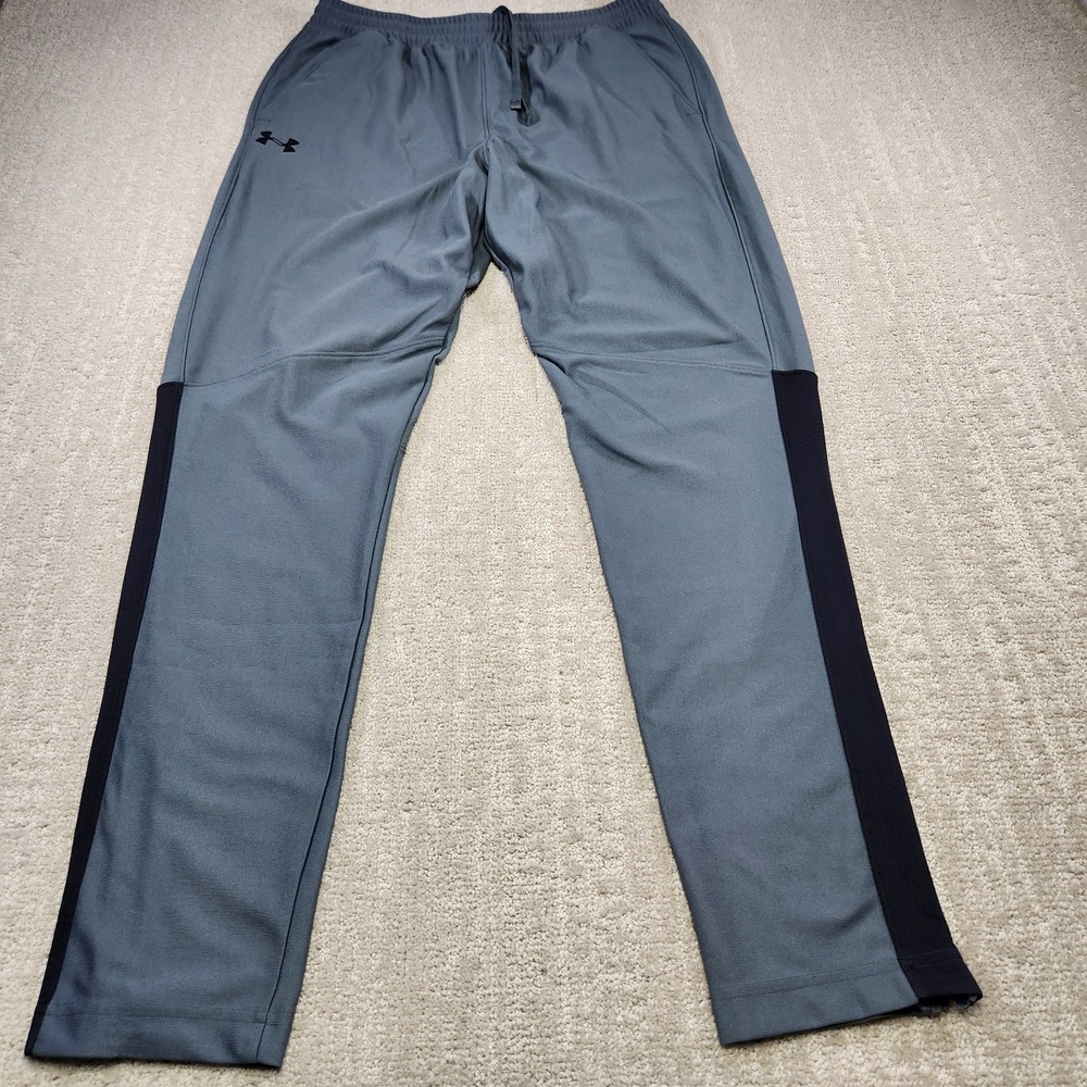 Under Armour Pants Men Large Fitted Running Tapered Training Knit Jogger Gray